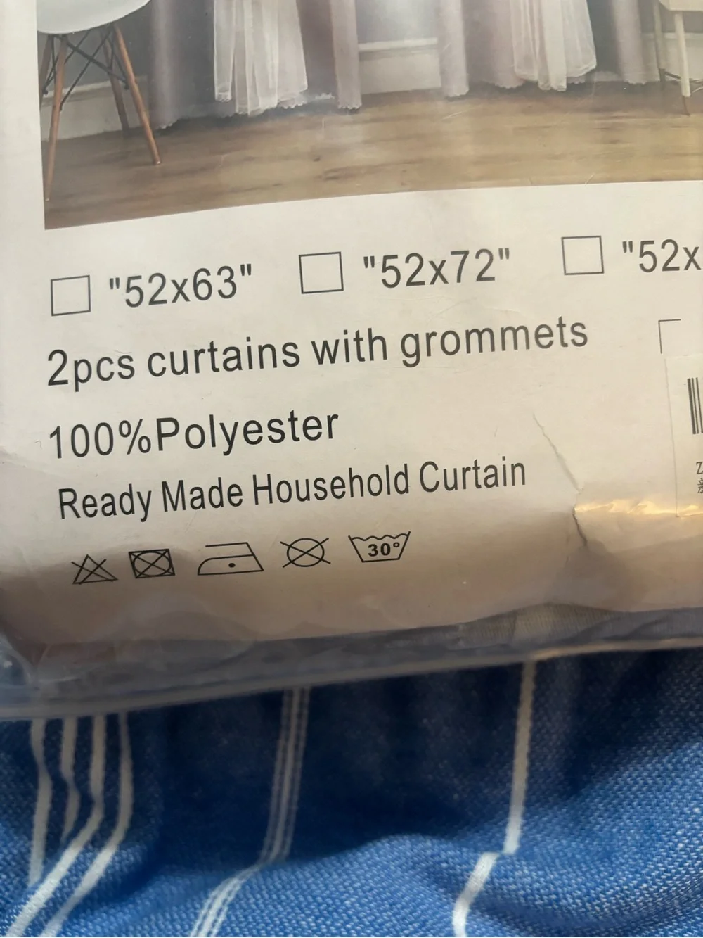 Grey Pink White2-Piece Grommet Curtain Set X 2